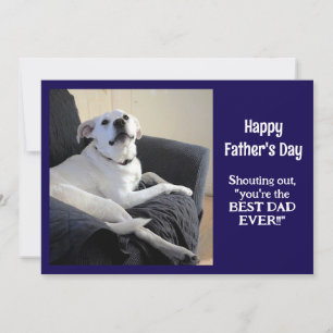 Tarjeta Festiva Foto de perro divertido hablando Día del Padre Azu