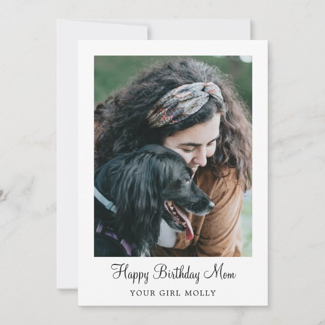 Tarjeta Festiva Foto de perro Feliz cumpleaños mamá de Mascota de  (Anverso)