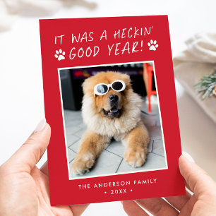 Tarjeta Festiva Foto de perro lindo año buenísimo