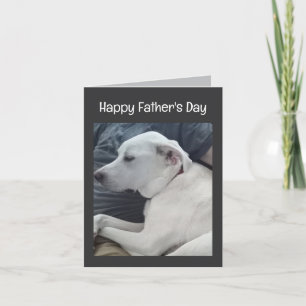 Tarjeta Festiva Foto de perro lindo con papá feliz día del padre
