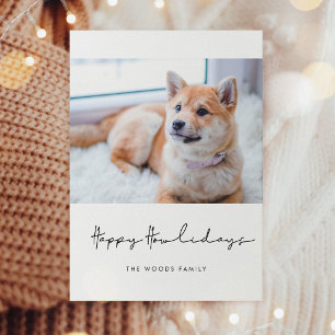 Tarjeta Festiva Foto de perro Minimalista Feliz Cumpleperros