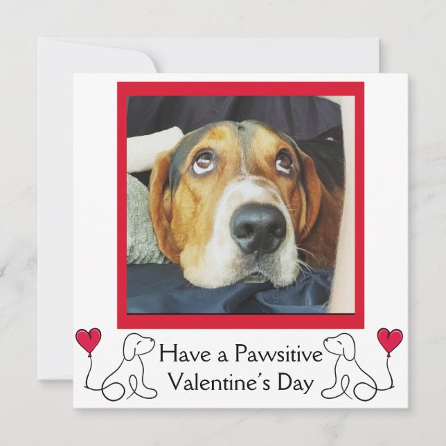 Tarjeta Festiva Foto de perro personalizable para el día de San Va (Anverso)