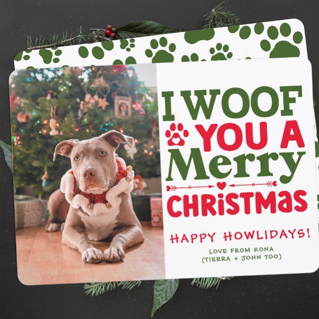 Tarjeta Festiva Foto de perro personalizado Merry Christmas Puppy (Subido por el creador)