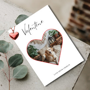 Tarjeta Festiva Foto de perro retriever de amor con forma de coraz