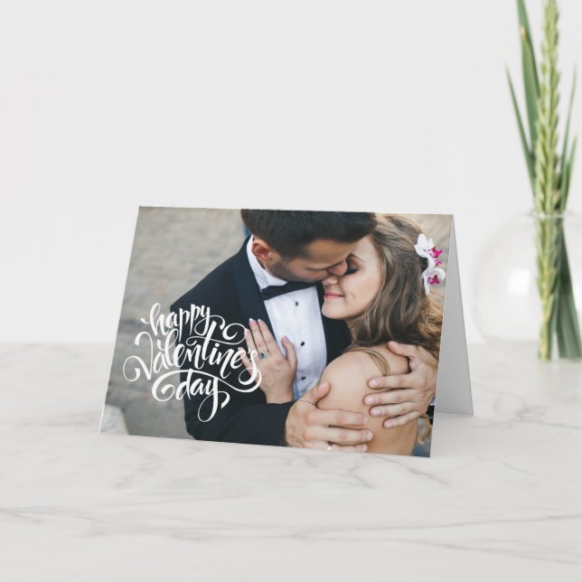 Tarjeta Festiva Foto de Personalizado de escritura moderna el día  (Anverso)