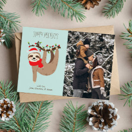 Tarjeta Festiva Foto de Personalizado de eslogan de Navidades hábi