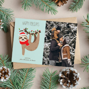 Tarjeta Festiva Foto de Personalizado de eslogan de Navidades hábi