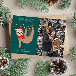 Tarjeta Festiva Foto de Personalizado de eslogan de Navidades hábi