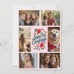TARJETA FESTIVA FOTO DE PERSONALIZADO DIVIDIDO A MANO DE TEMPORADA