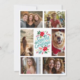 TARJETA FESTIVA FOTO DE PERSONALIZADO DIVIDIDO A MANO DE TEMPORADA