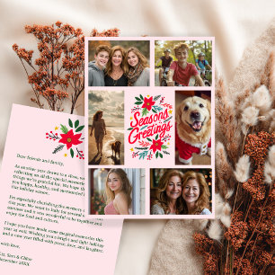 TARJETA FESTIVA FOTO DE PERSONALIZADO DIVIDIDO A MANO DE TEMPORADA