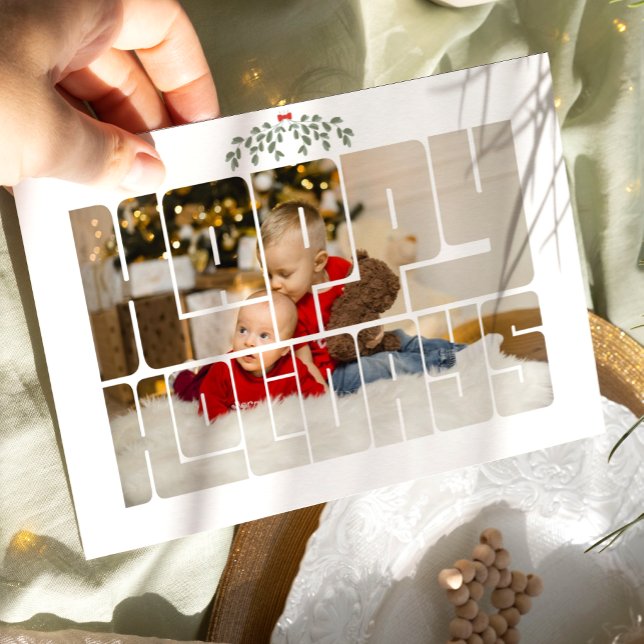 Tarjeta Festiva Foto de personalizado Felices Fiestas Típografía T (Subido por el creador)
