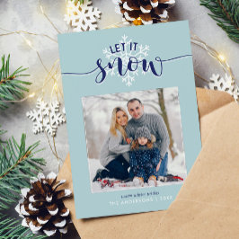 Tarjeta Festiva Foto de Personalizado festivo "Let It Snow"