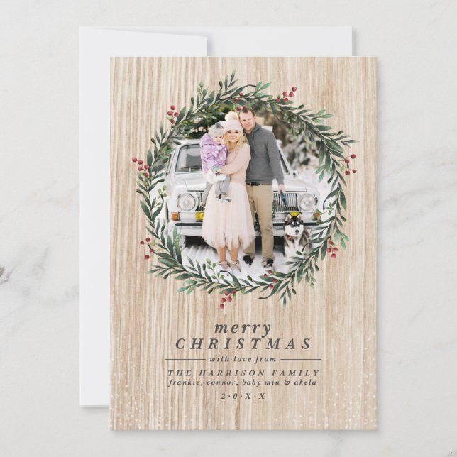 Tarjeta Festiva Foto de personalizado y foto de festividad de Navi (Anverso)