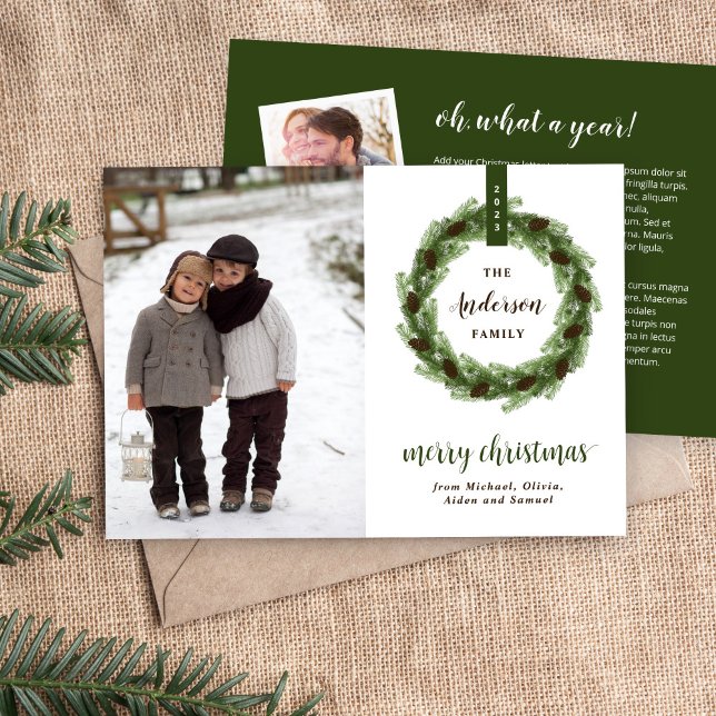 Tarjeta Festiva Foto de Pine Wreath 3 | Carta de Navidades (Subido por el creador)