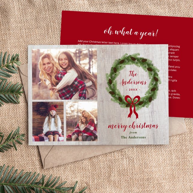 Tarjeta Festiva Foto de Pine Wreath 3 de Farmhouse | Carta de Navi (Subido por el creador)