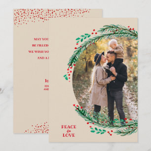 Tarjeta Festiva Foto de Pine Wreath en cream Navidades