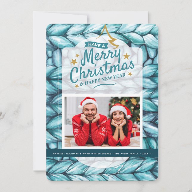 Tarjeta Festiva Foto de punto para navidades (Anverso)