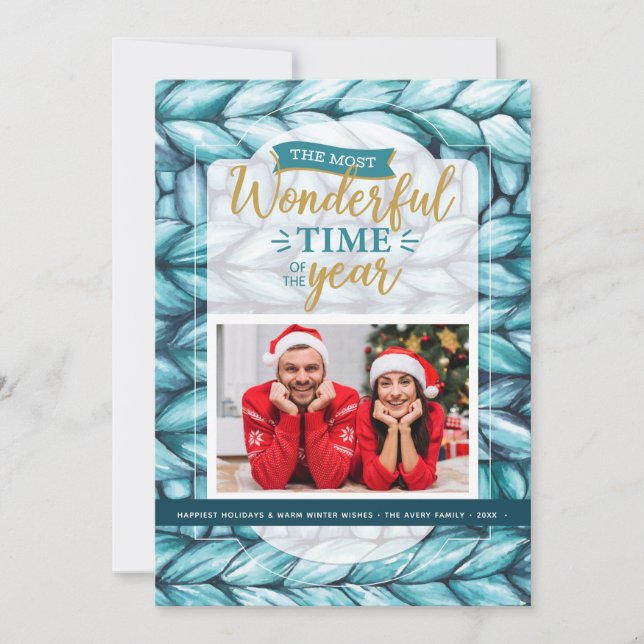 Tarjeta Festiva Foto de punto para navidades (Anverso)