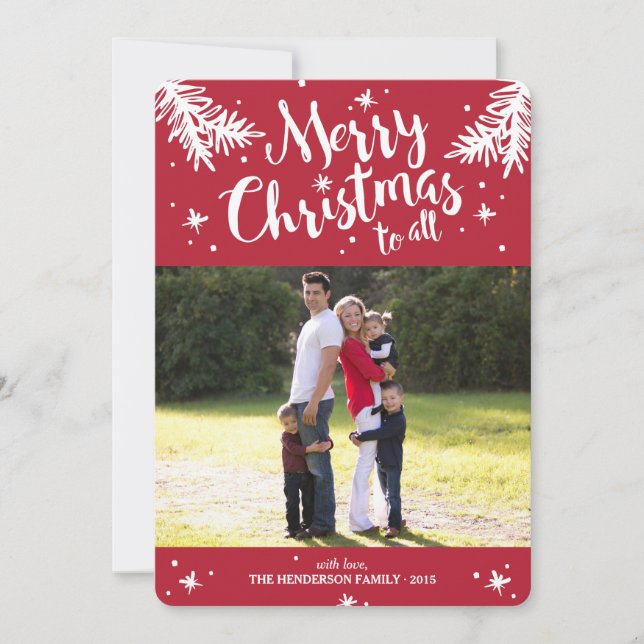 Tarjeta Festiva Foto de ramas modernas (Anverso)