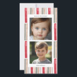 Tarjeta Festiva Foto de rayas de acuarela<br><div class="desc">Celebre la alegría de la temporada navideña con nuestra tarjeta de Navidad de Rayas de Acuarela, una perfecta combinación de elegancia y encanto personal. Esta hermosa tarjeta presenta un llamativo patrón de rayas de acuarela en una paleta armoniosa de rojo, rubor, salvia, dorado y gris, creando un telón de fondo...</div>