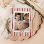 Tarjeta Festiva Foto de rayas de acuarela<br><div class="desc">Celebre la alegría de la temporada navideña con nuestra Tarjeta Navideña de Rayas de Acuarela, una mezcla perfecta de elegancia y encanto personal. Esta hermosa tarjeta presenta un impresionante patrón de rayas de acuarela en una paleta armoniosa de rojo, rubor, salvia, dorado y gris, creando un telón de fondo festivo...</div>