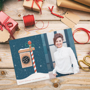 Tarjeta Festiva Foto De Realtor De Rótulo De Venta De Gingerbread