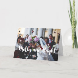 Tarjeta Festiva Foto de recién casados modernos y brillantes