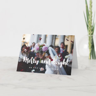 Tarjeta Festiva Foto de recién casados modernos y brillantes