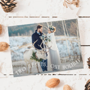 Tarjeta Festiva Foto de recién casados para las fiestas para Dos C