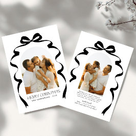 Tarjeta Festiva Foto de Red Bow, Arco navideño feroz