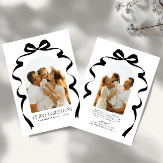 Tarjeta Festiva Foto de Red Bow, Arco navideño feroz