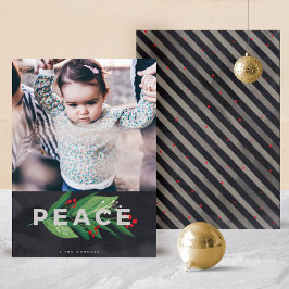 Tarjeta Festiva Foto de Red, Green y Black Peace One