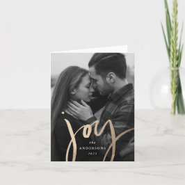 Tarjeta Festiva Foto de Relieve metalizado dorado de broma de jugu