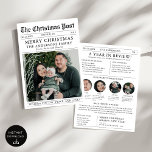 Tarjeta Festiva Foto de reseña de Feliz Año de Periódico de Navida<br><div class="desc">¡Comparte los momentos especiales de tu familia con nuestra tarjeta navideña de Navidad en la tarjeta de vacaciones familiares de revisión! Este diseño festivo y creativo imita a un periódico vintage, permitiéndote mostrar tu foto familiar favorita junto con "titulares" personalizados que resaltan tus mejores recuerdos del año pasado. Es la...</div>