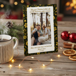 Tarjeta Festiva Foto de retrato con cuadros verdes lindos para la 