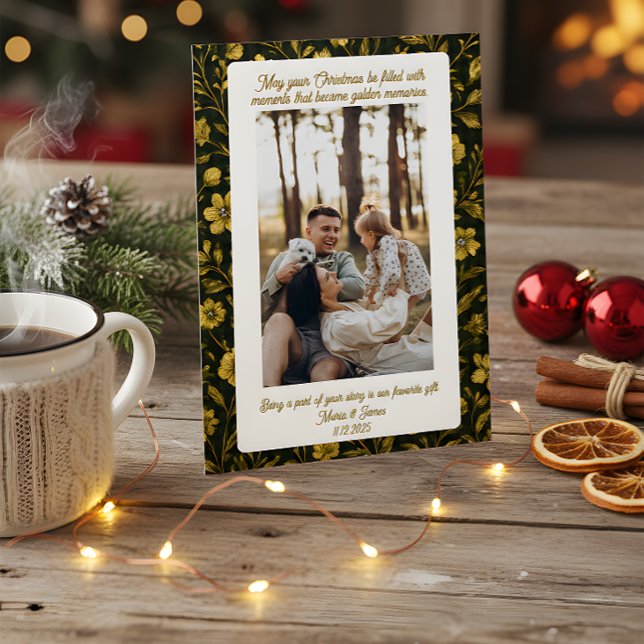 Tarjeta Festiva Foto de retrato con cuadros verdes lindos para la  (Subido por el creador)