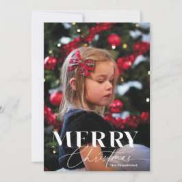 Tarjeta Festiva Foto de retrato de Merry Magic Script Serif Navida