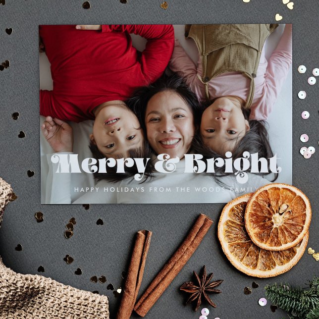 Tarjeta Festiva Foto de retro ventilado con mora y Navidades brill (Subido por el creador)