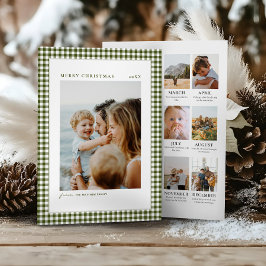 Tarjeta Festiva Foto de revisión del año de los Navidades de Gingh