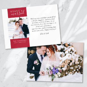 Tarjeta Festiva Foto de rojo de baya Feliz y casado