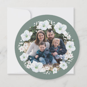 Tarjeta Festiva Foto de Rosh Hashaná Flor de Manzano Blanca