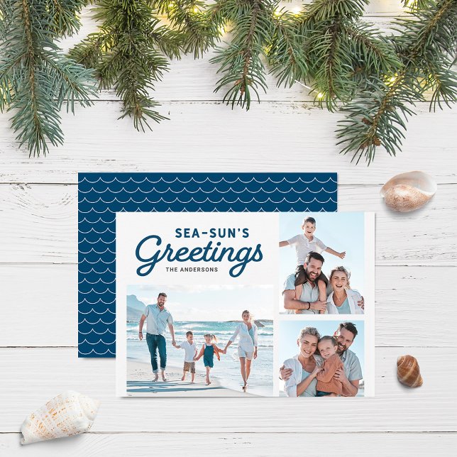 Tarjeta Festiva Foto de saludos de Blue Waves Sea-Sun (Subido por el creador)