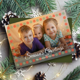 Tarjeta Festiva Foto de "Saludos de temporada" de la frontera flor