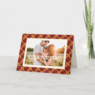 Tarjeta Festiva Foto de saludos de temporada retro mediados de sig