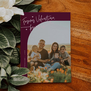 Tarjeta Festiva Foto de San Valentín de Cranberry con letra Foreve