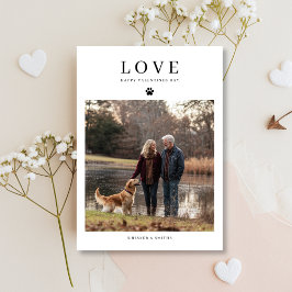 Tarjeta Festiva Foto de San Valentín de familia de perro golden re