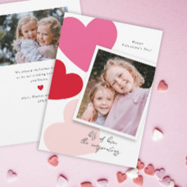 Tarjeta Festiva Foto de San Valentín de Grandes Corazones 