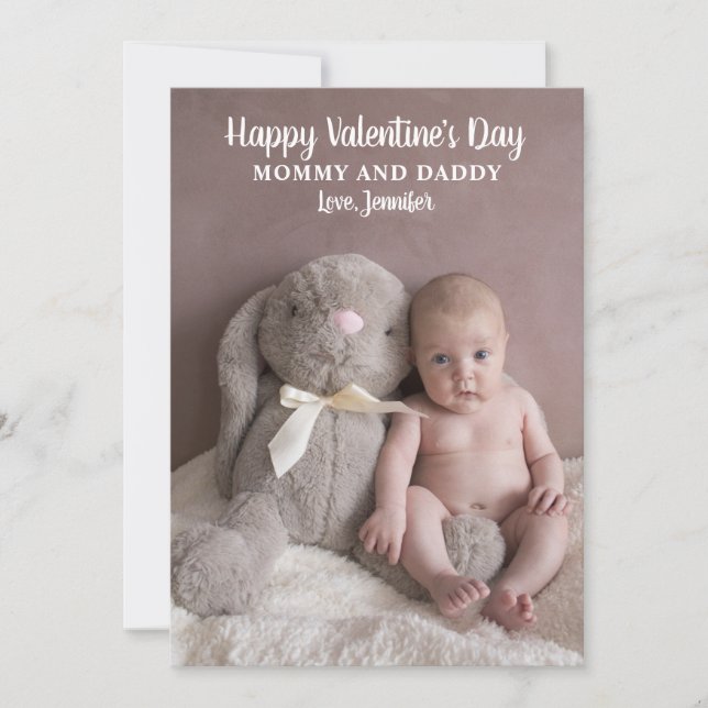 Tarjeta Festiva Foto de San Valentín para mamá y papá (Anverso)