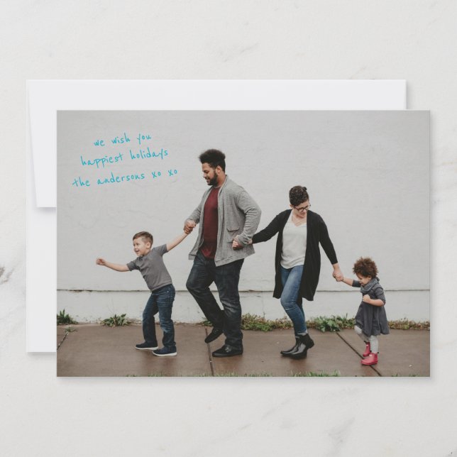 Tarjeta Festiva Foto de sangrado completo con diseño moderno (Anverso)